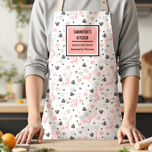 Hand Drawn Hearts Sweet Anniversary Love Gift Apron