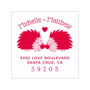 Hand-drawn Hedgehog & Heart Wedding Return Address Self-inking Stamp