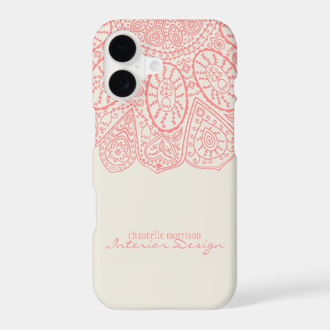 Hand Drawn Henna Circle Pattern Design Business (Back)