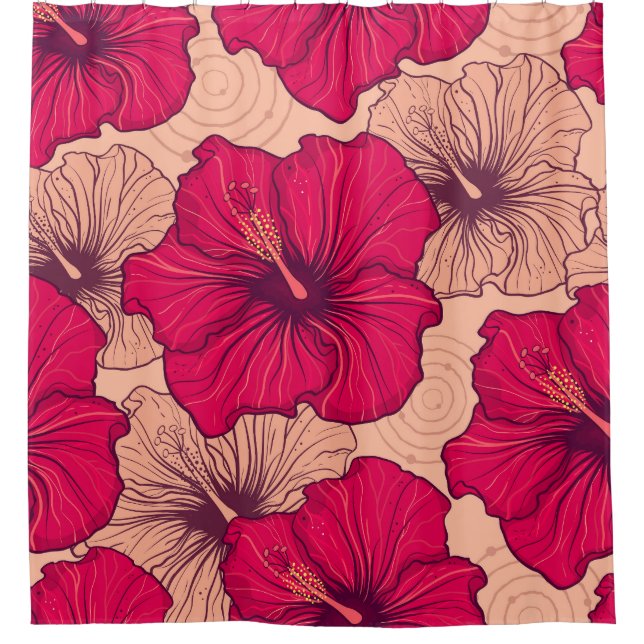 Hand Drawn Hibiscus Flowers Vintage (Front)