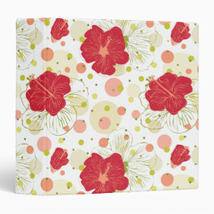 Hand Drawn Hibiscus Pattern Binder