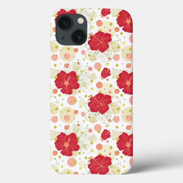 Hand Drawn Hibiscus Pattern Case-Mate iPhone Case (Back)