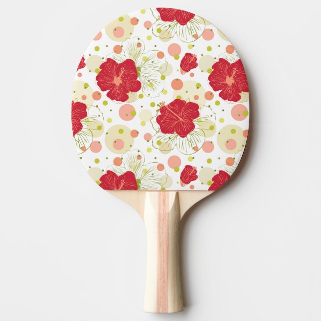 Hand Drawn Hibiscus Pattern Ping Pong Paddle (Front)
