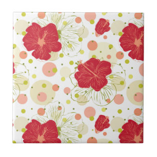 Hand Drawn Hibiscus Pattern Tile