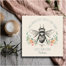 Hand Drawn Honey Bee Beekeeper Apiary Floral