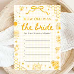 Hand Drawn Honey Bee How Old Was The Bride Game Invitation