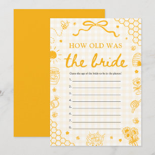 Hand Drawn Honey Bee How Old Was The Bride Game Invitation