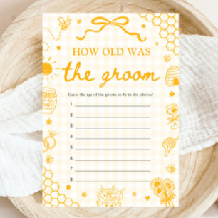 Hand Drawn Honey Bee How Old Was The Groom Game Invitation
