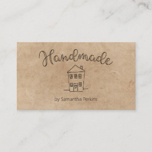 Hand Drawn House Handmade Kraft Paper Business Card