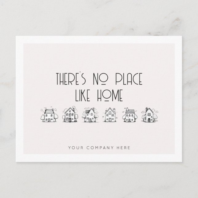 Hand Drawn Houses Real Estate Farming  Postcard (Front)