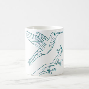 Hand-Drawn Hummingbird Outline Coffee Mug