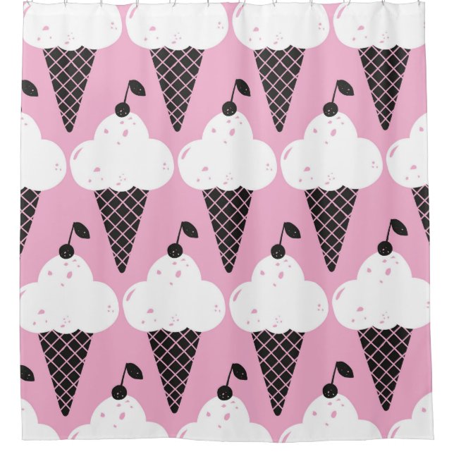 Hand drawn ice cream seamless pattern. Vintage sty (Front)