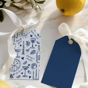Hand-Drawn Illustrated Wedding Thank You Gift Tags