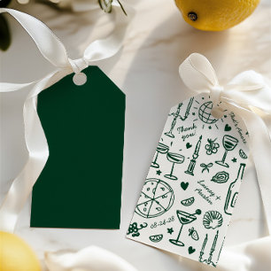 Hand-Drawn Illustrated Wedding Welcome  Gift Tags