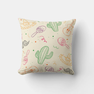 Hand Drawn Illustration Of Cinco De Mayo Day Throw Pillow