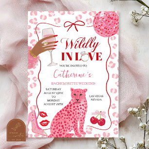 Hand Drawn Illustration Pink Bachelorette Weekend  Invitation