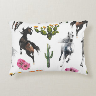 Hand drawn illustration. Seamless pattern. Cute ca Accent Pillow