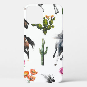 Hand drawn illustration. Seamless pattern. Cute ca iPhone 12 Case