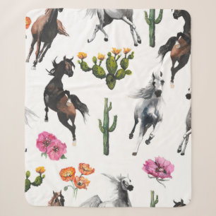 Hand drawn illustration. Seamless pattern. Cute ca Sherpa Blanket