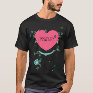 Hand Drawn Immunology Stethoscope Love Cute Immuno T-Shirt