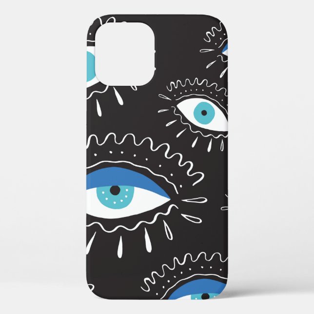 Hand drawn indian aztec tribal eye with feathers f Case-Mate iPhone case (Back)