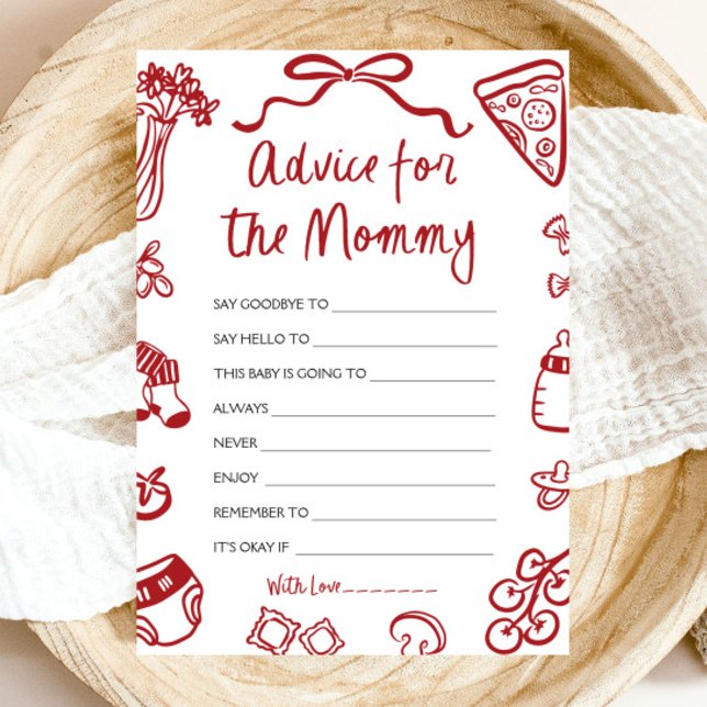 Hand Drawn Italian Advice for the Mommy-to-be Card (Hand Drawn Italian Advice for the Mommy-to-be Game)