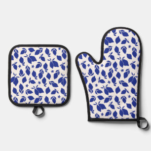 Hand Drawn Italian Blue Lemons  Oven Mitt & Pot Holder Set