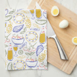 Hand Drawn Italian Food  Kitchen Towel<br><div class="desc">Kitchen towel is featuring a hand drawn italian food pattern</div>