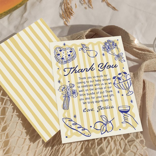 Hand Drawn Italian Lemon Baby Shower Thank You Card (Creator Uploaded)