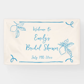 Hand Drawn Italian Lemon Bridal Shower Welcome Banner