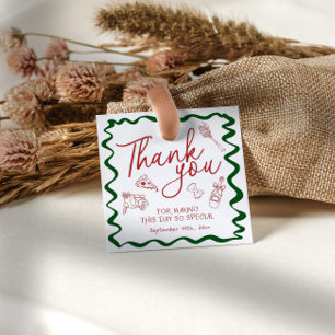 Hand Drawn Italian Pizza Bridal Shower Thank You Favour Tags