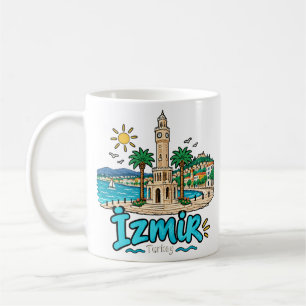 Hand Drawn Izmir Turkey Travel Art Landmark Coffee Mug