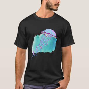 Hand Drawn Jellyfish Deep Ocean Creatures and Rift T-Shirt