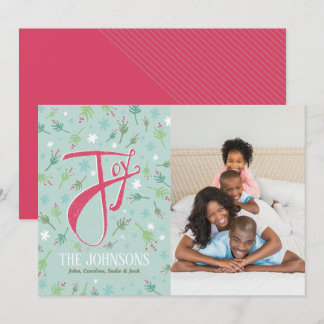 Hand Drawn Joy Holiday Photo Card