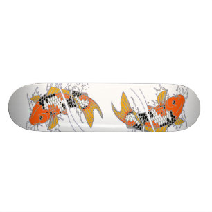 Hand Drawn Koi Skateboard Deck