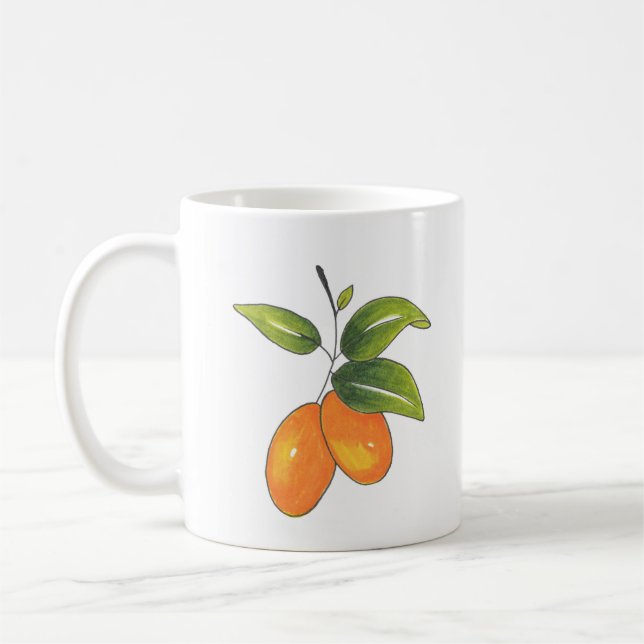 Hand Drawn Kumquats Coffee Mug (Left)