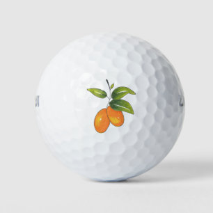 Hand Drawn Kumquats Golf Balls