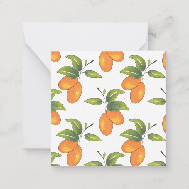 Hand Drawn Kumquats Pattern Card (Front)