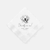 Hand Drawn labrador retrieve Drinks on me Cocktail
