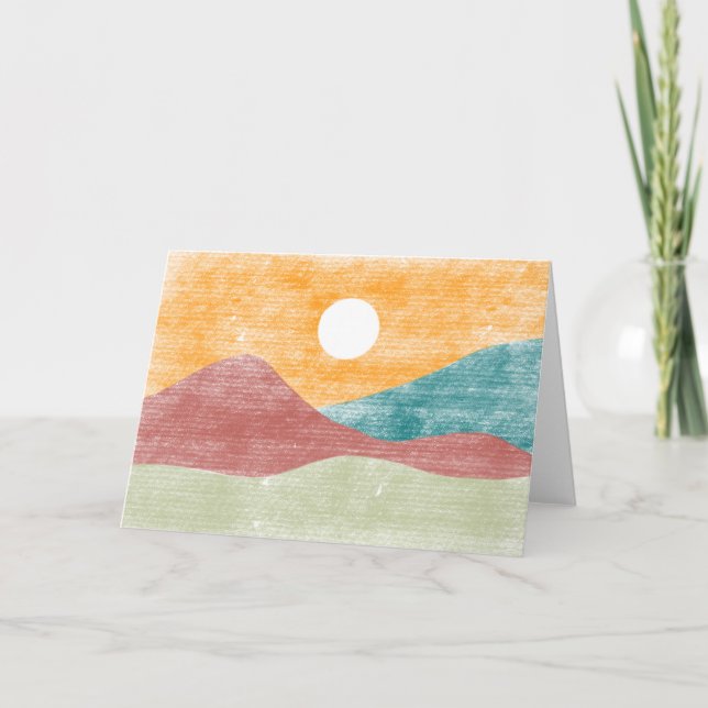 Hand Drawn Landscape Blank Greeting Card (Front)