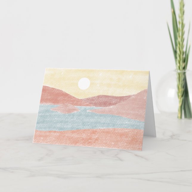 Hand Drawn Landscape Blank Greeting Card (Front)