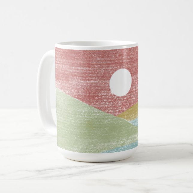 Hand Drawn Landscape Mug (Front Left)