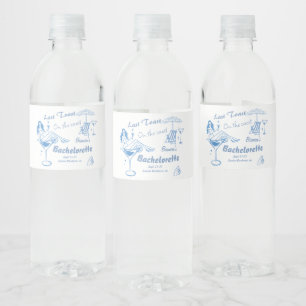 Hand Drawn Last Toast On The Coast Bachelorette Water Bottle Label