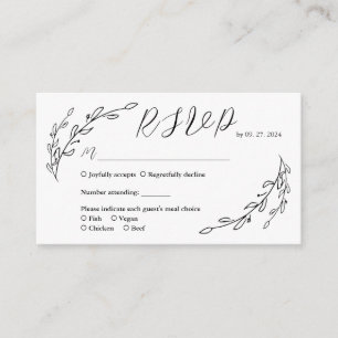 Hand Drawn Laurel Rsvp  Enclosure Card