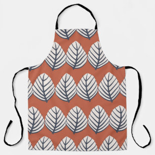 Hand drawn leaf motif seamless pattern apron