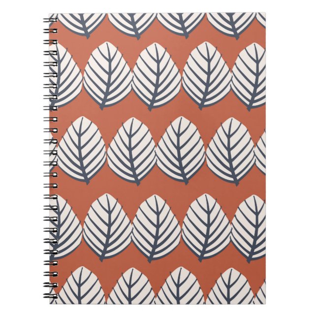 Hand drawn leaf motif seamless pattern  notebook (Front)