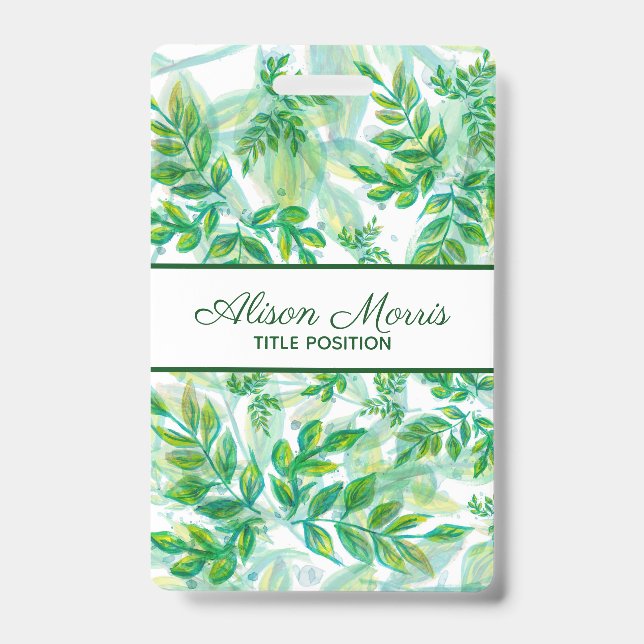 Hand-Drawn Leaves Badge (Front)