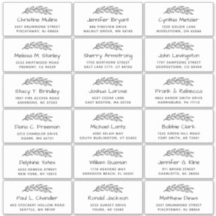 Hand Drawn Leaves Simple Wedding Guest Address