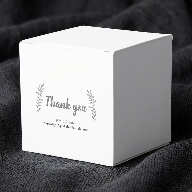 Hand drawn leaves wedding thank you favor box (Hand drawn leaves wedding thank you favor boxes.)