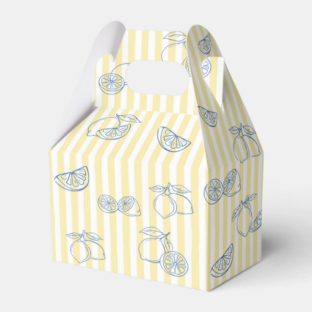 Hand Drawn Lemon Baby Shower Favour Box (Front Side)